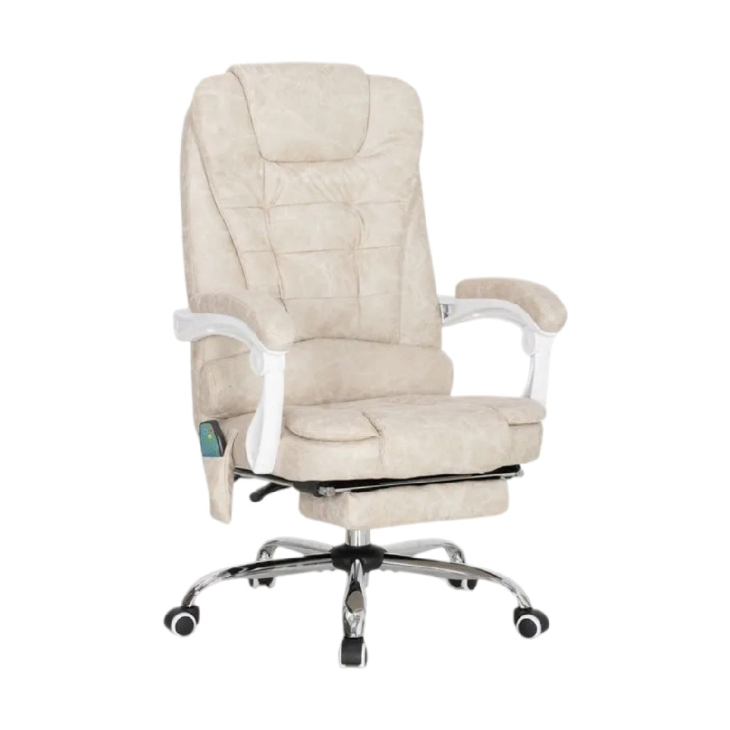 **Fauteuil de bureau ergonomique en cuir synthétique beige**