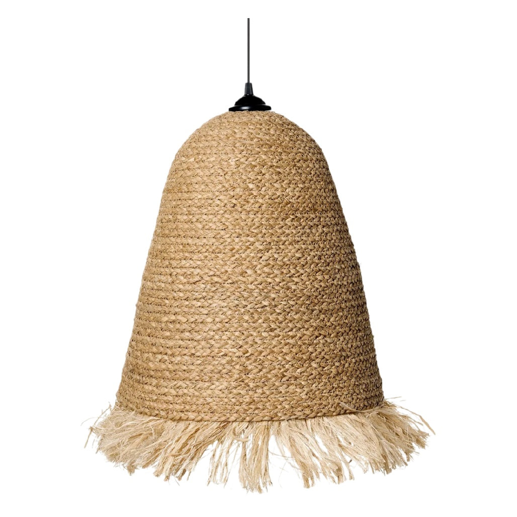 **Suspension en jute tressé avec finitions en franges**