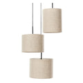 **Suspension Trio en Lin Beige avec Câblage Noir**