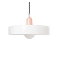 **Suspension moderne en métal blanc avec douille rose**